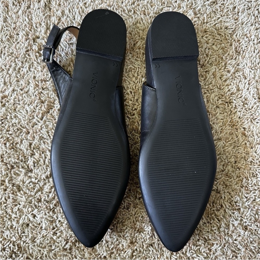 Vionic Jade Pointed Toe Sling Back Black Napa Lea… - image 6